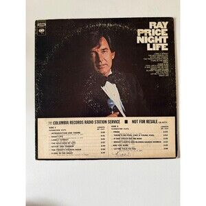 Ray Price Night Life Radio Station Promotional Copy Columbia CS 8771 VG Cleaned
